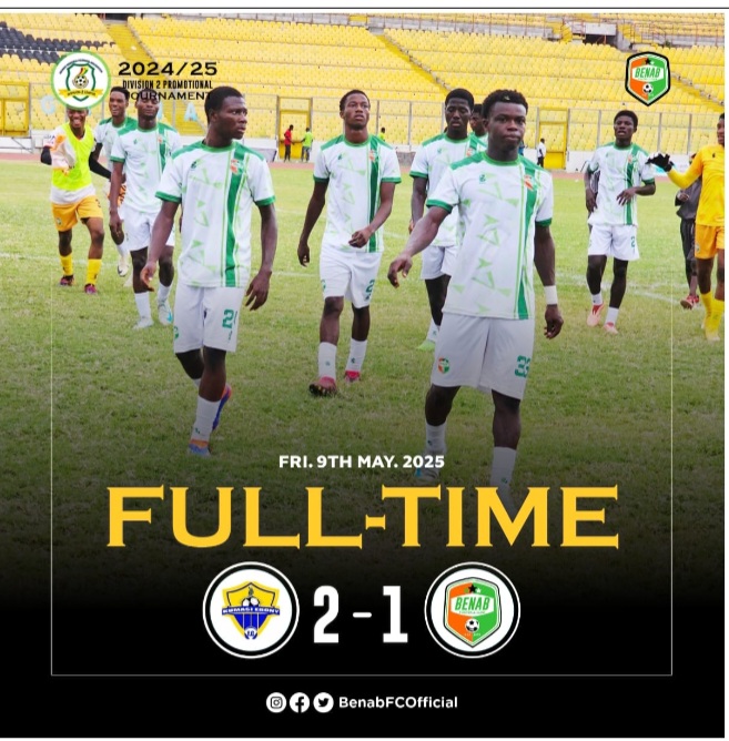 Ebony FC secure promotion to Division One after 2-1 victory over Benab FC - Nsemkeka