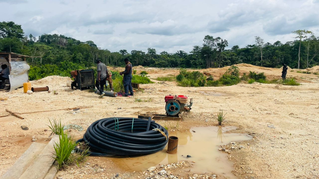 Galamsey: 9 arrested, 4 excavators seized in raid at Akani - Nsemkeka