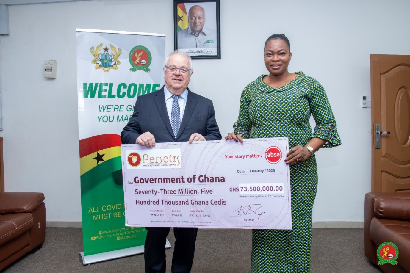 Perseus Mining pays GH¢73m dividend to state