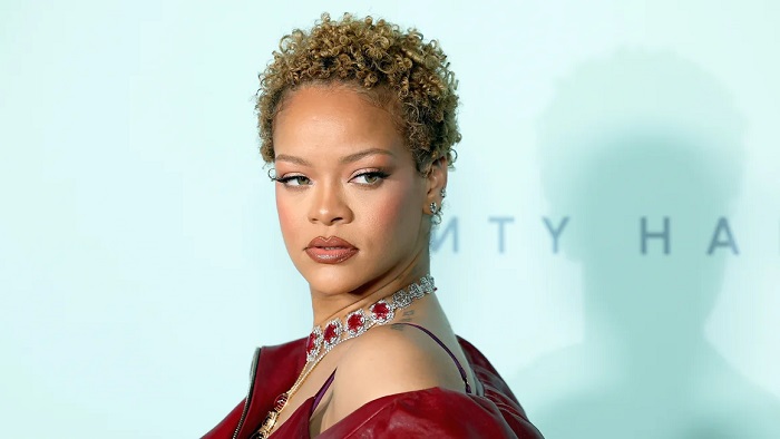 Rihanna at the Rihanna x Fenty Hair Los Angeles Launch Party in Los Angeles in 2024. Leon Bennett/Getty Images