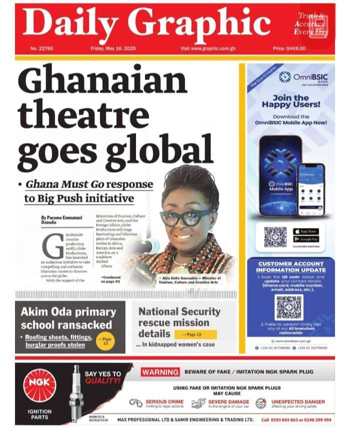 Today’s Front pages: Friday ,May 16, 2025 - Nsemkeka
