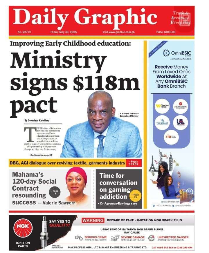 Today’s Front pages: Friday, May 30, 2025 - Nsemkeka