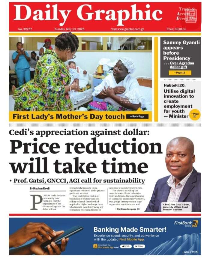 Today’s Front pages: Tuesday, May 13, 2025 - Nsemkeka