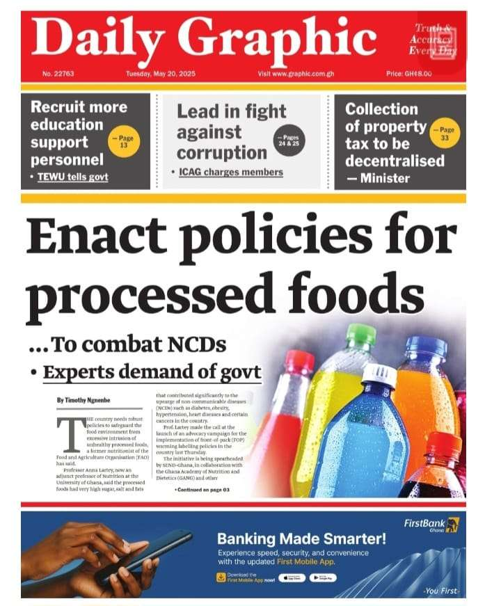 Today’s Front pages :Tuesday, May 20,2025 - Nsemkeka