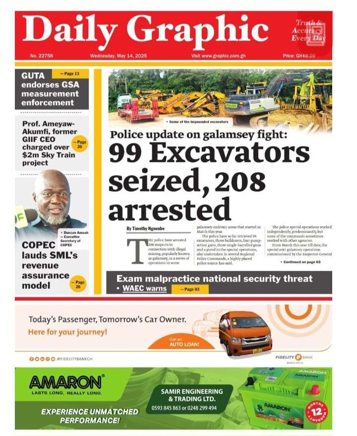 Today's front pages: Wednesday, May 14, 2025 - Nsemkeka