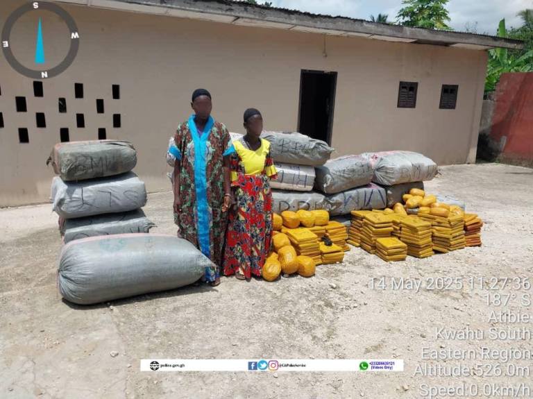 Two Women Arrested with 1,650 Slabs of Cannabis in Antokrom - GhArticles.com