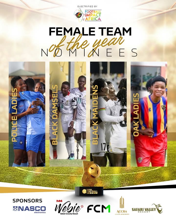 Ghana Football Awards 2025: Police Ladies, Oaks Ladies and 2 others vie for Female Team of the Year - Nsemkeka