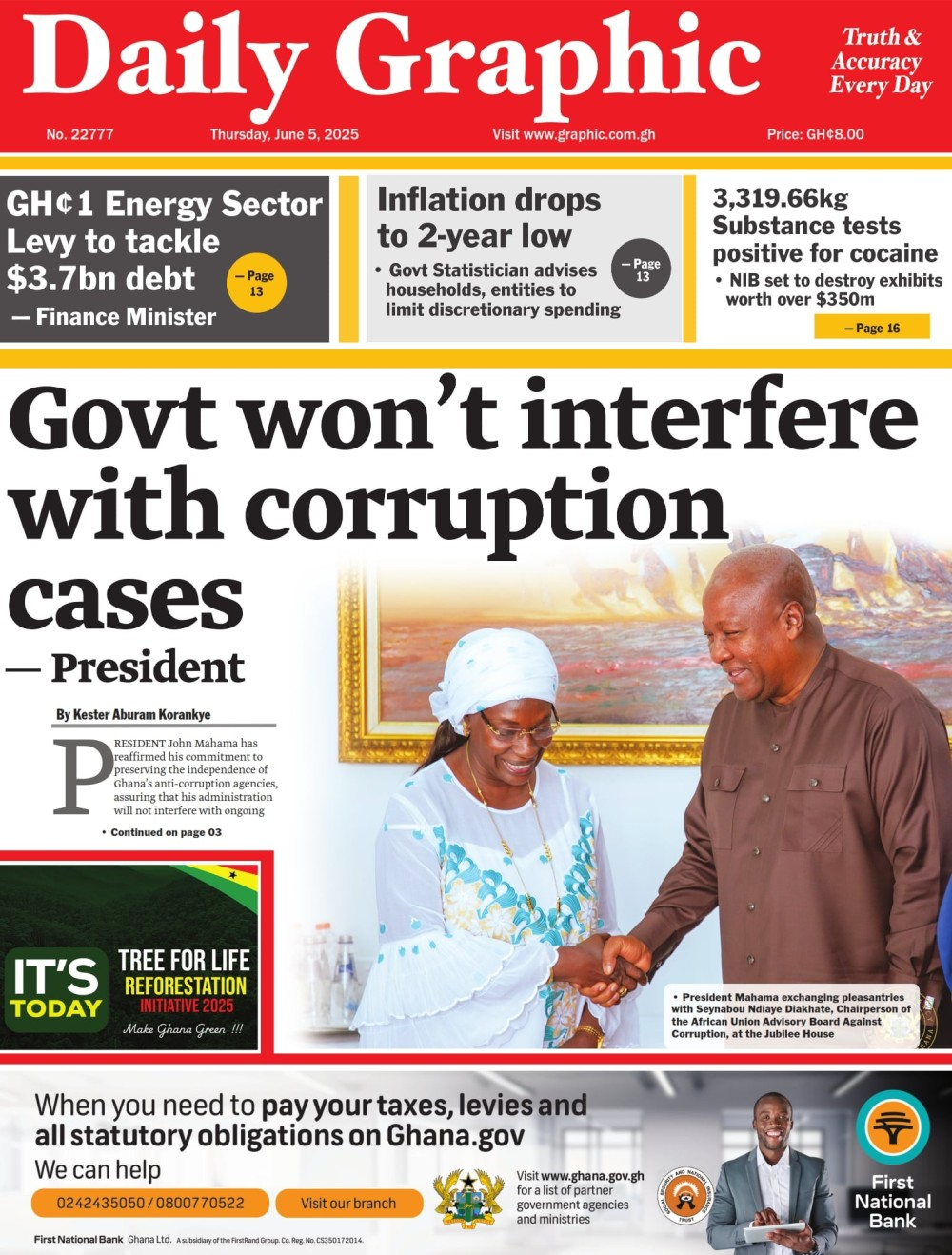 Today’s Front pages :Thursday, May 5,2025 - Nsemkeka