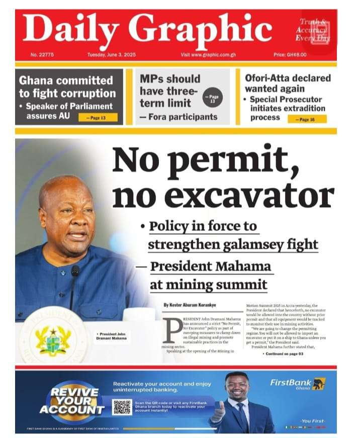 Today’s Front pages: Tuesday, June 3, 2025 - Nsemkeka