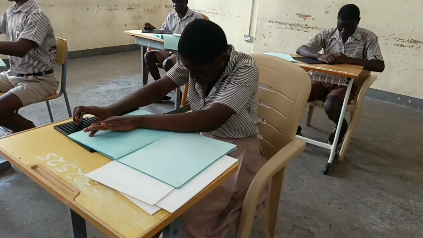 Visually-impaired candidates write BECE with braille system - Nsemkeka