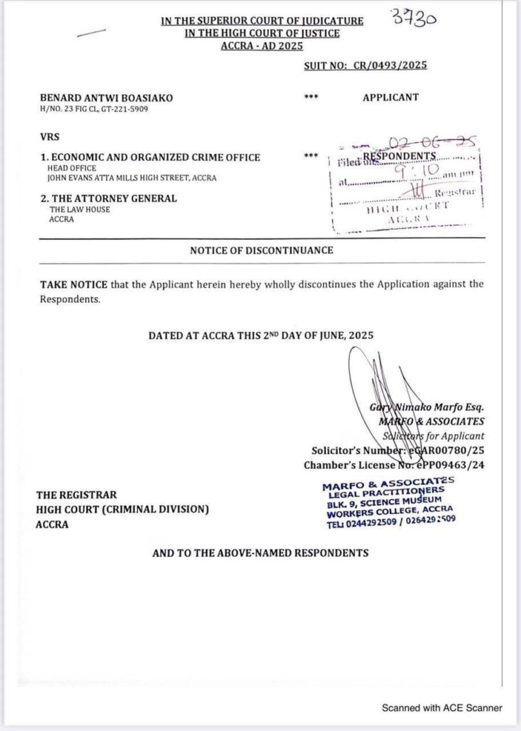 Wontumi withdraws High Court application to review his bail conditions - Nsemkeka
